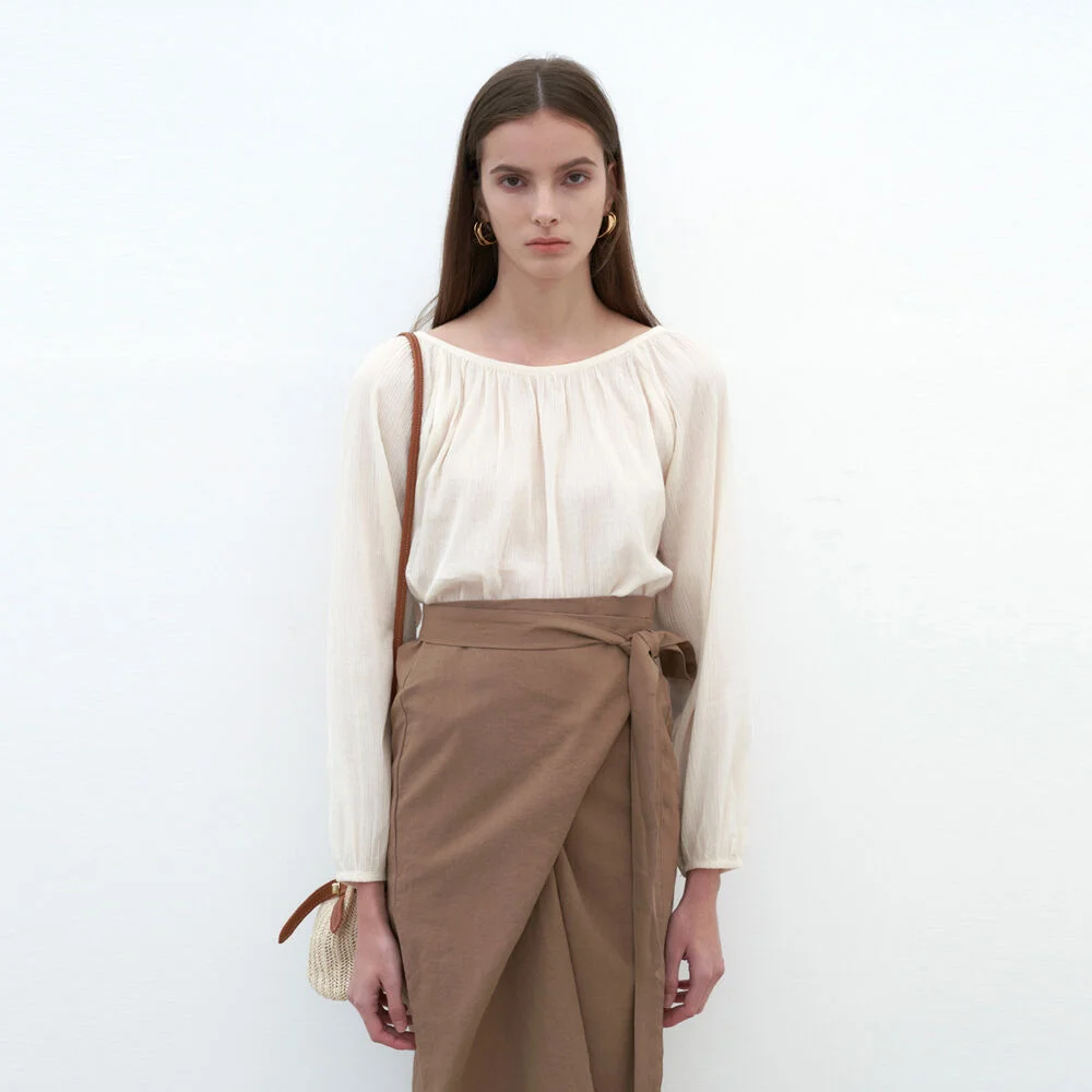 ROLLIG SLOP BLOUSE_IVORY
