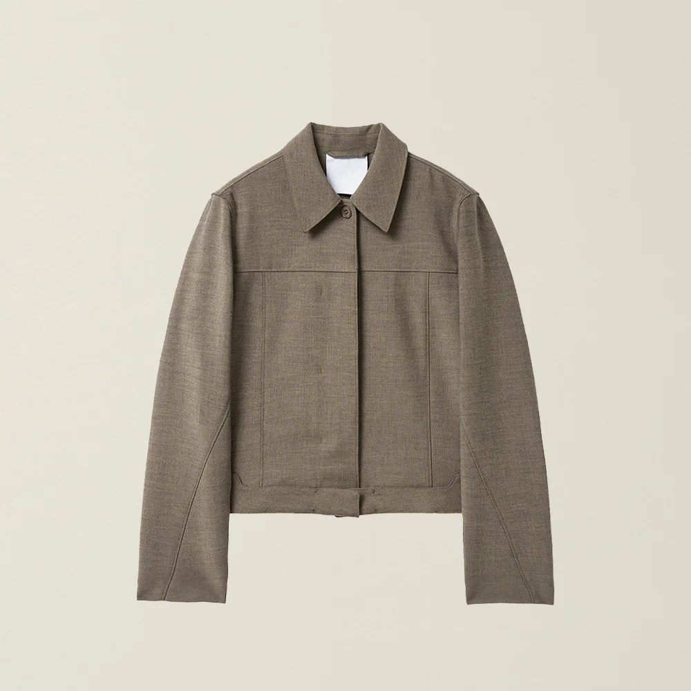 WOMENS MELANGE JACKET BEIGE
