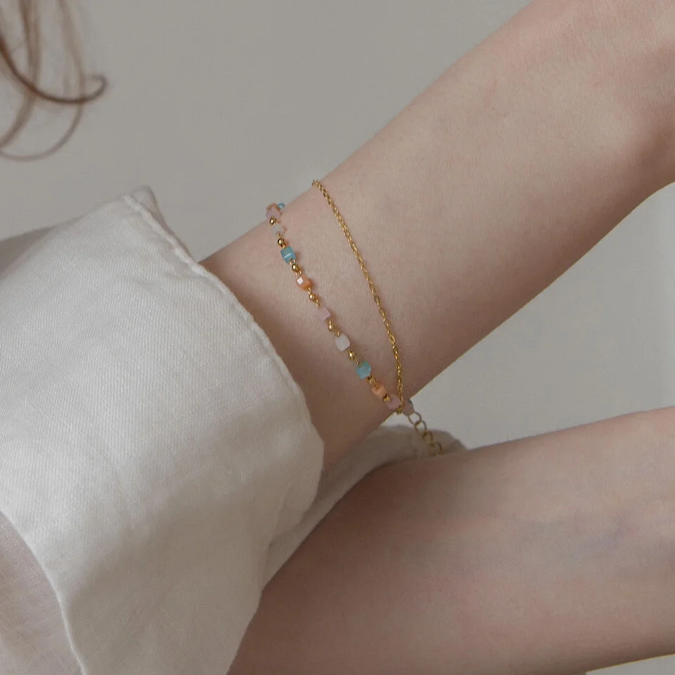 Pastel candy chain bracelet/anklet
