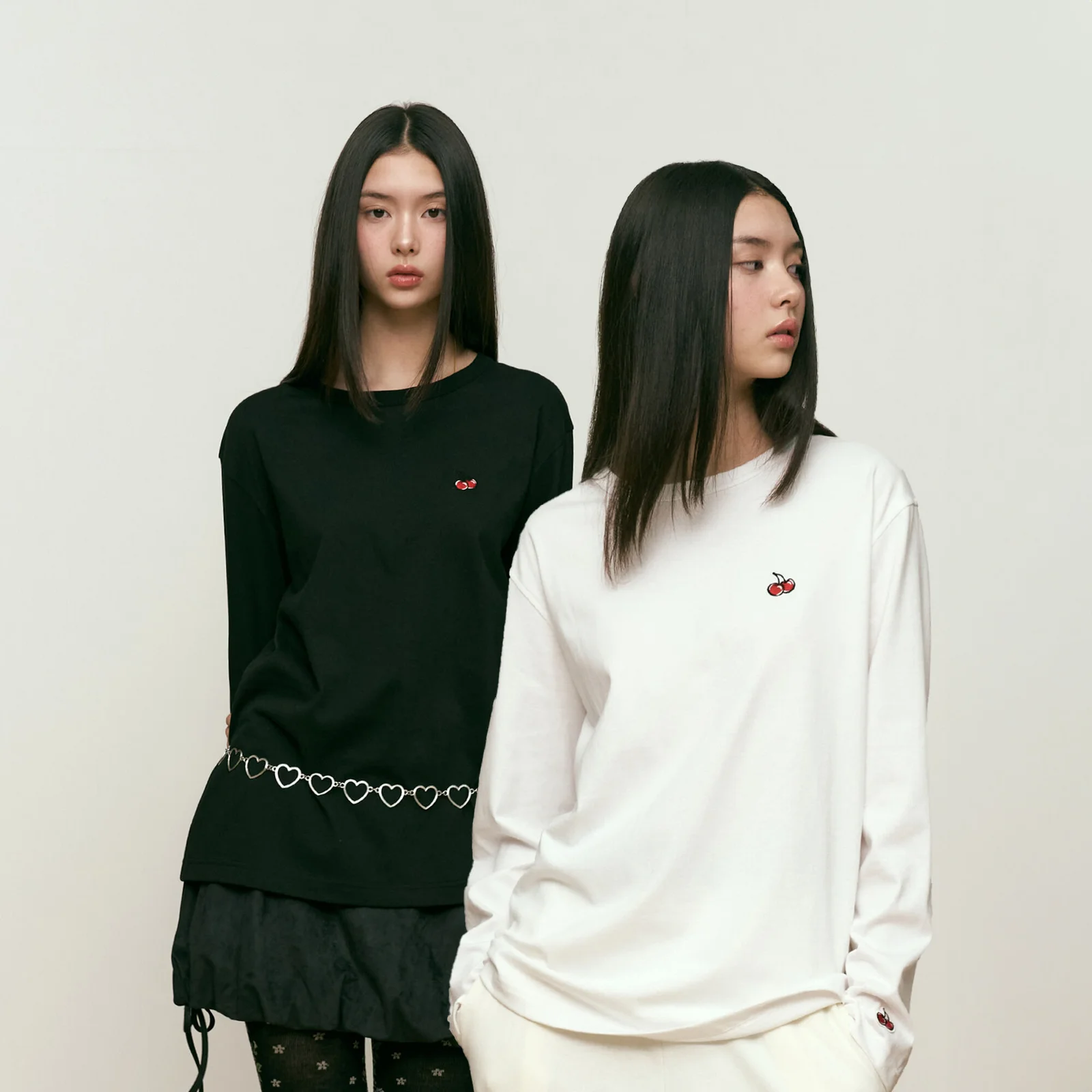小 櫻桃 標準 長袖 T恤 Two Pack