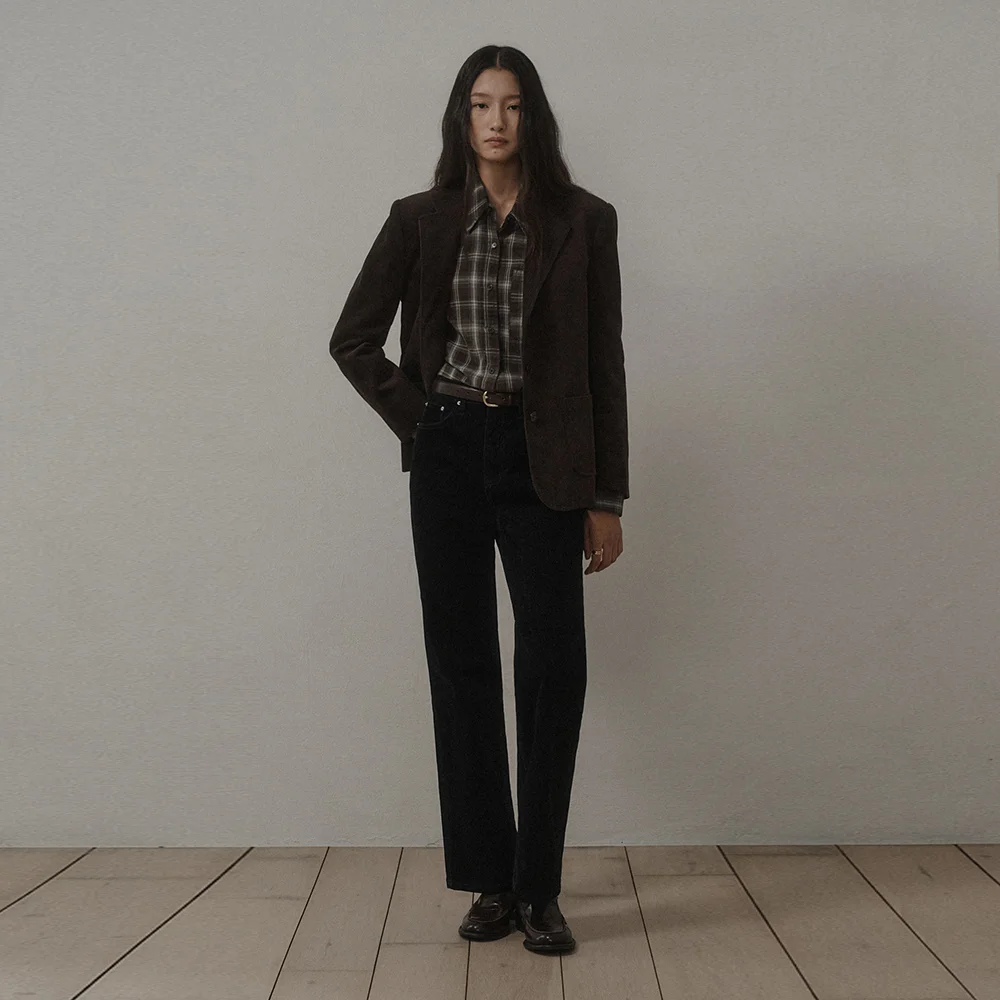 CORDUROY SINGLE JACKET_BROWN