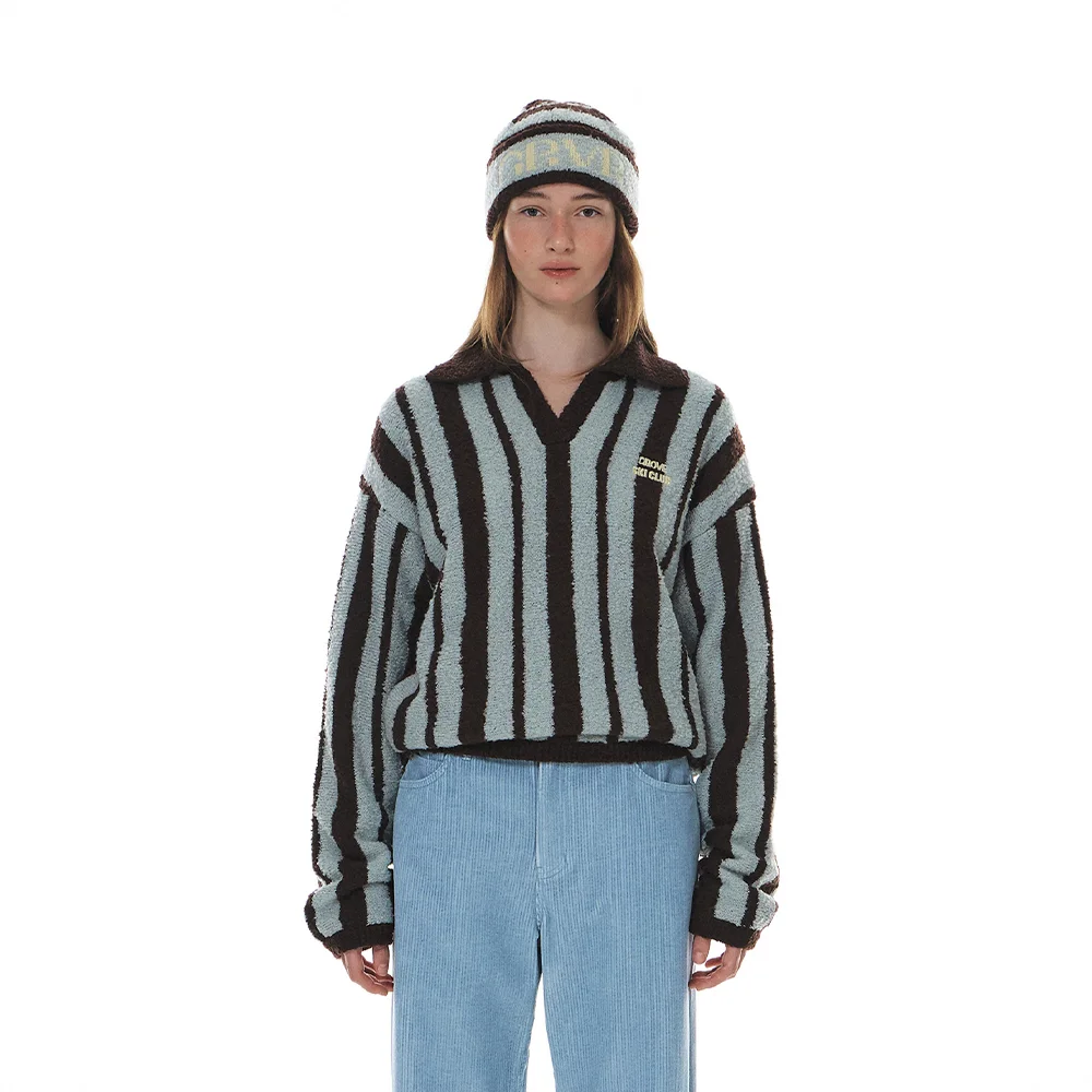 MOLLING STRIPE COLLAR KNIT (3COLOR)