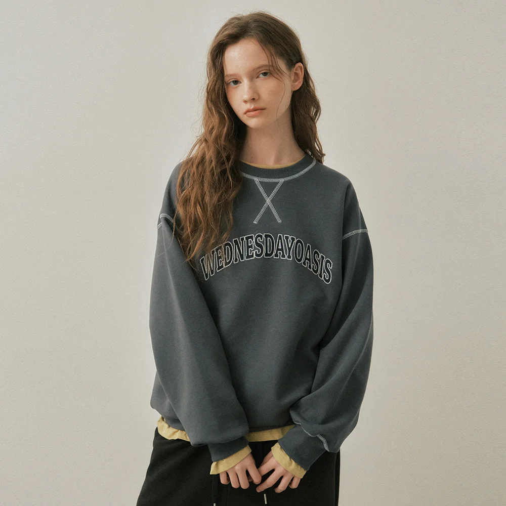 W/Trace Line Sweatshirt_CHARCOAL(W25-TP32)