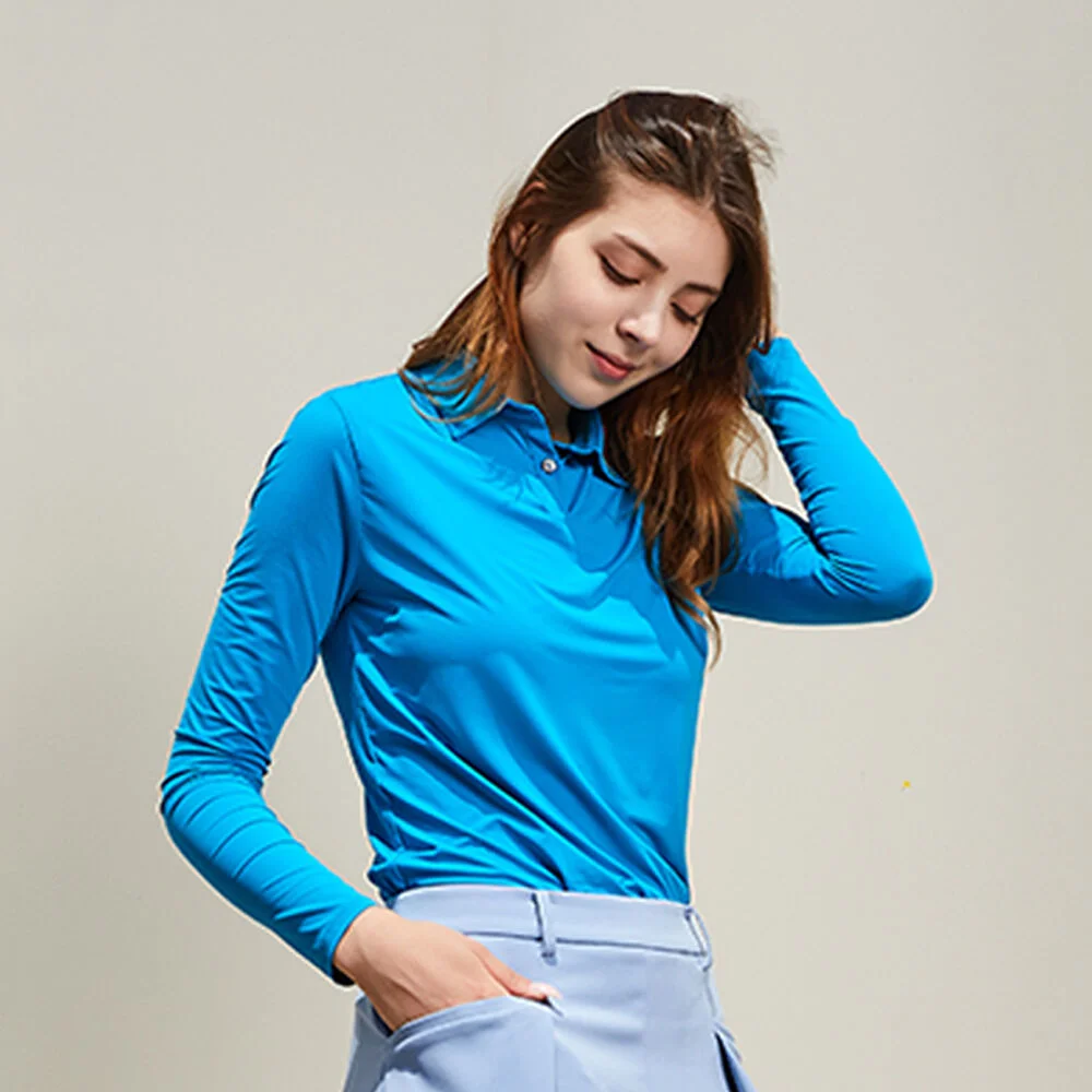 ice cool collar T-shirt_aqua blue