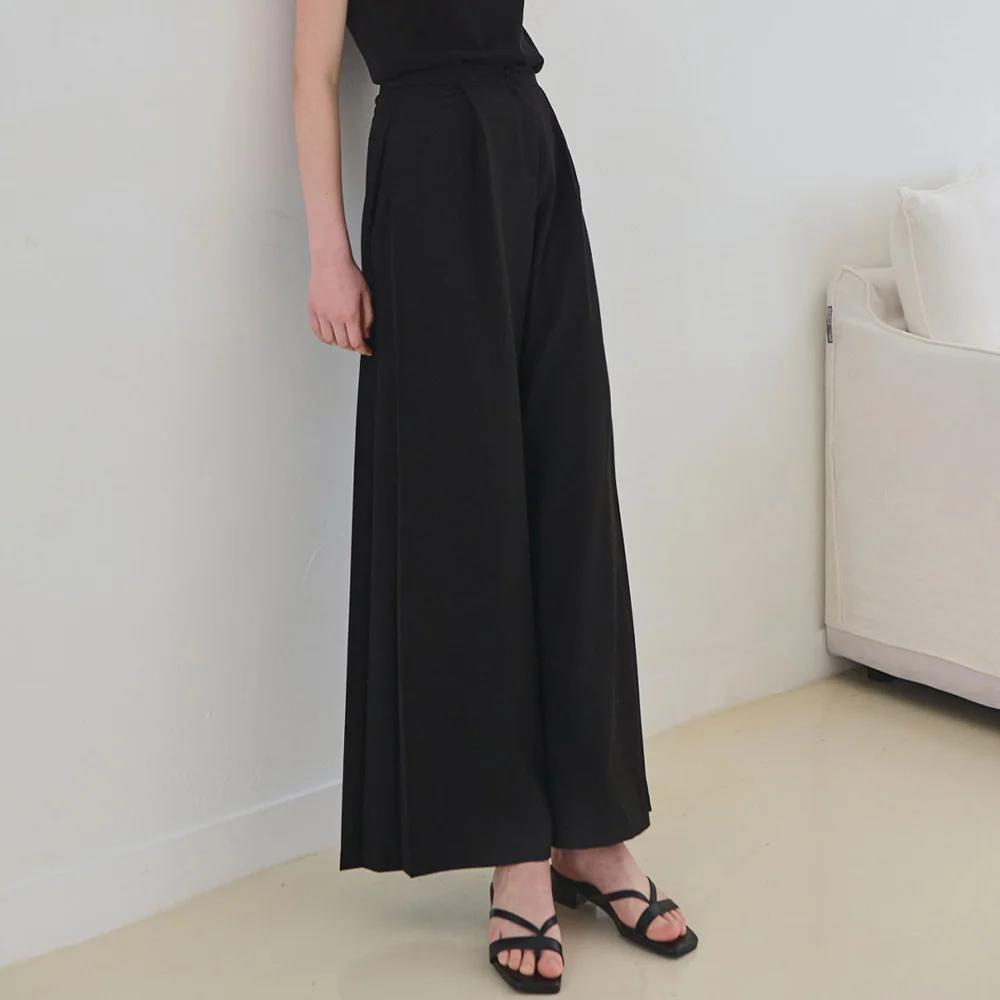 Clean line wide slacks_3 Colors