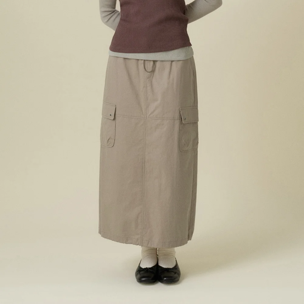 DUI ANORAK SKIRT_KHAKI BEIGE