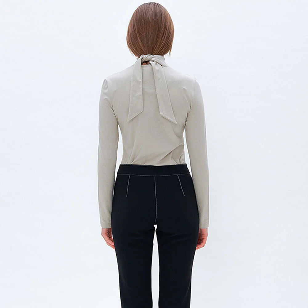 RIBBON TIE TURTLE NECK
