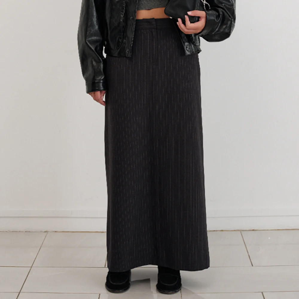 Mould Low Rise Maxi Skirt_Stripe