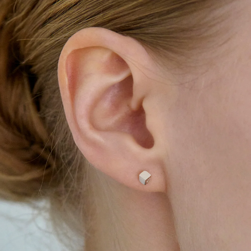 Silver Cube Earrings