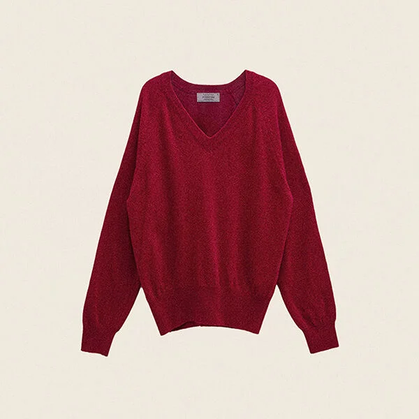 ROLA V NECK KNIT RED