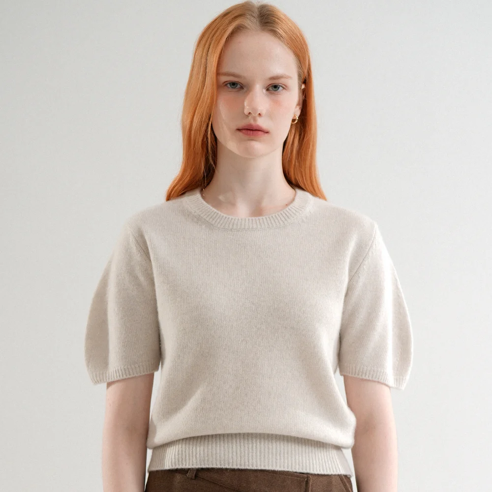 Merino Wool 100% Round Half Knit (Salted cream)