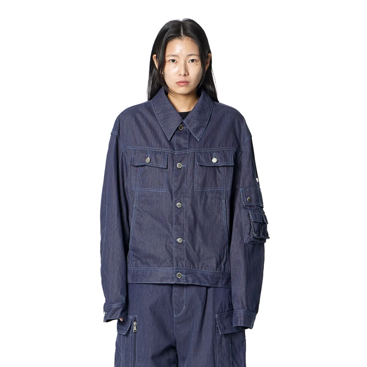 Pocket Point Trucker Jacket (BLUE)