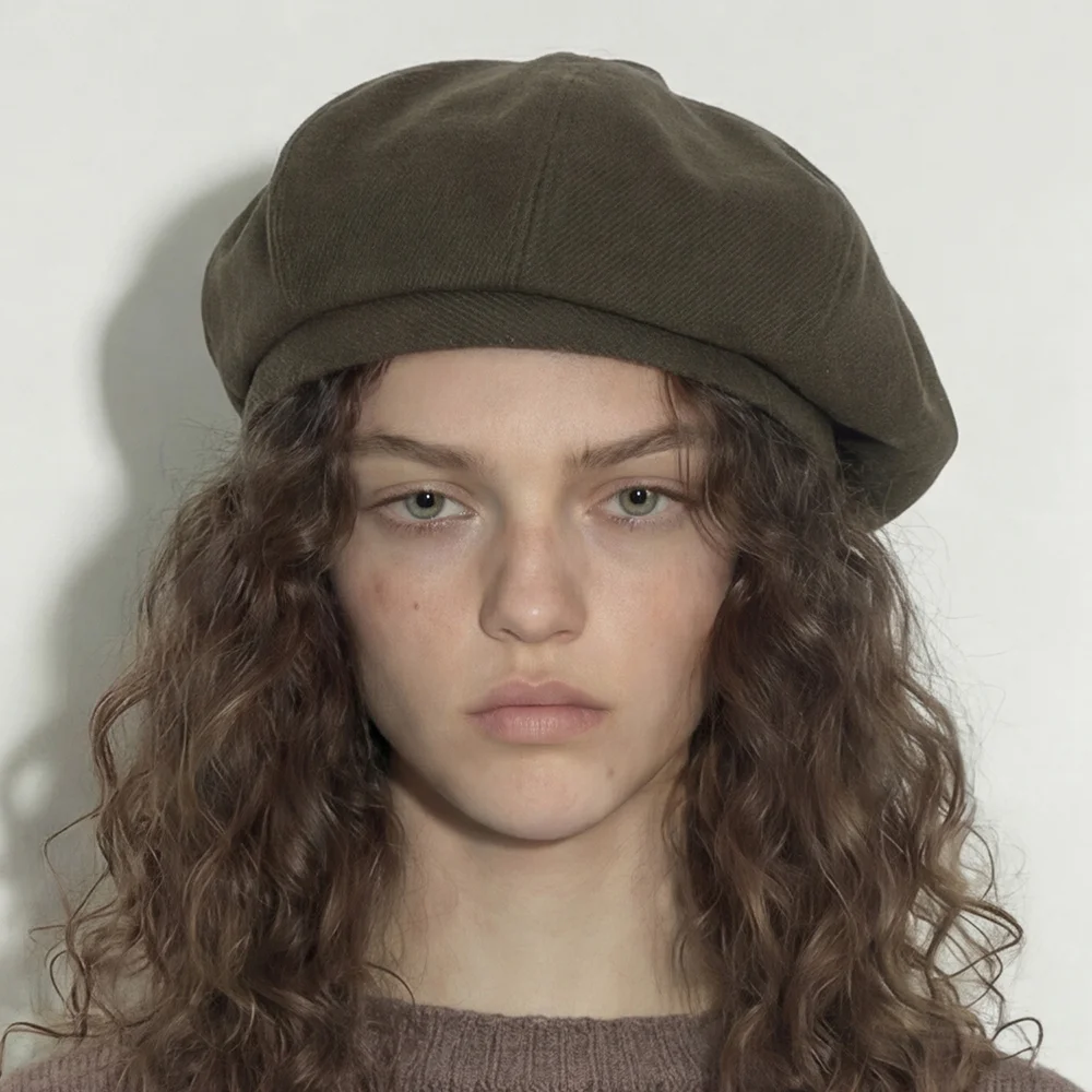 純棉 四季 復古 日常 女裝 報童帽 貝雷帽 BREAD BERET / BIO H TWILL / D CHOCO