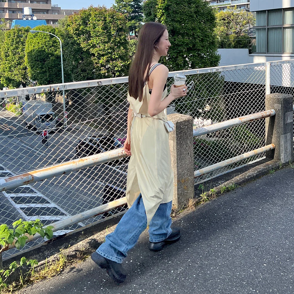 層次 RAB 連衣裙 淺 米色
