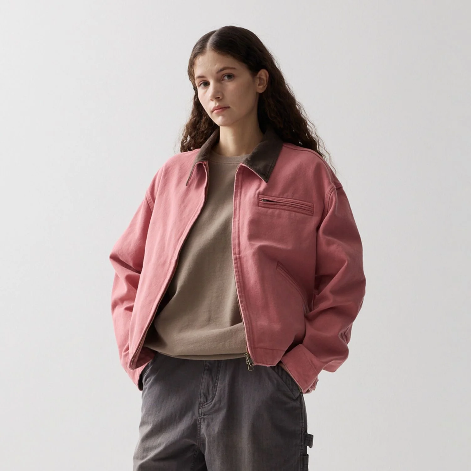 25SS HARD FADED WORK JACKET PINK