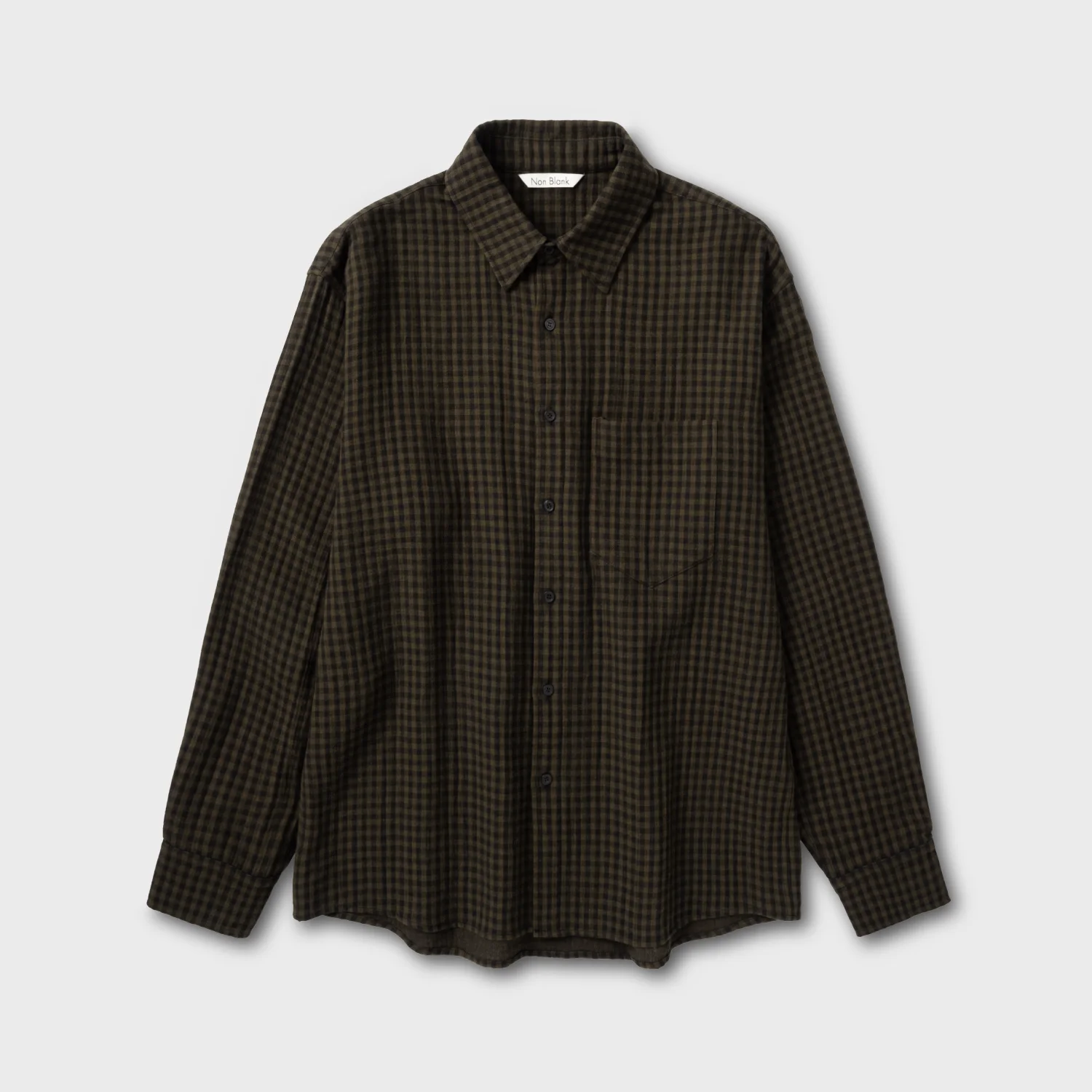 格子紋 格紋 襯衫_KHAKI