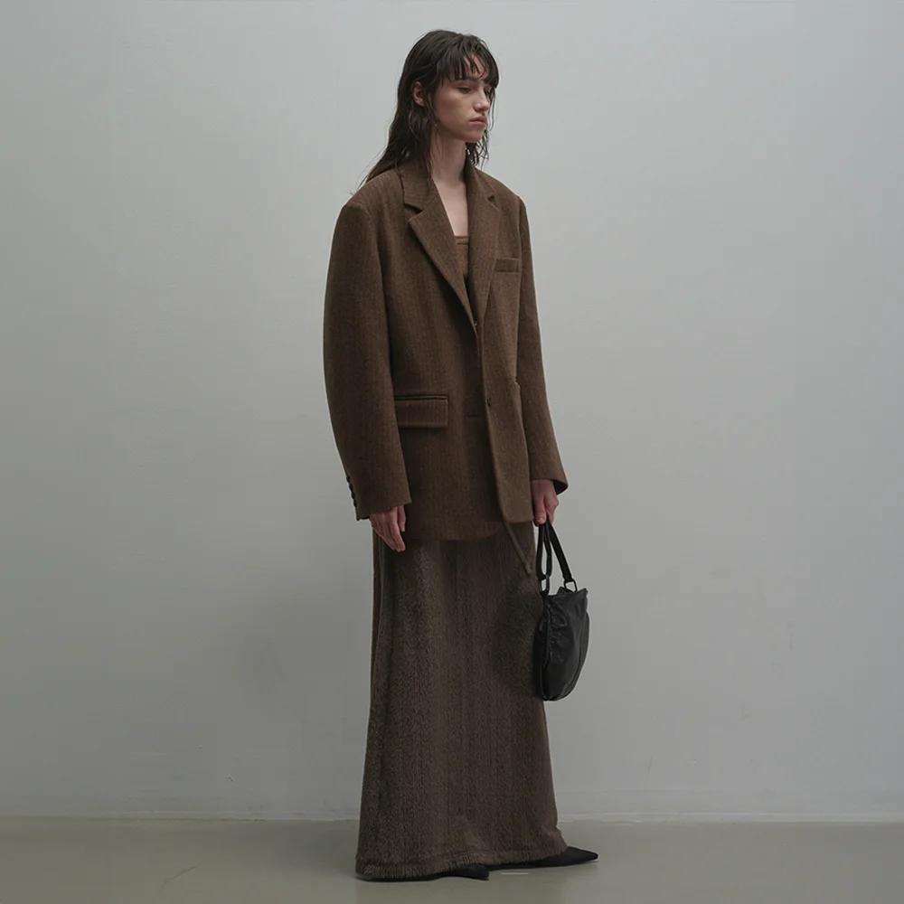 Oversize Drapery Jacket (brown)