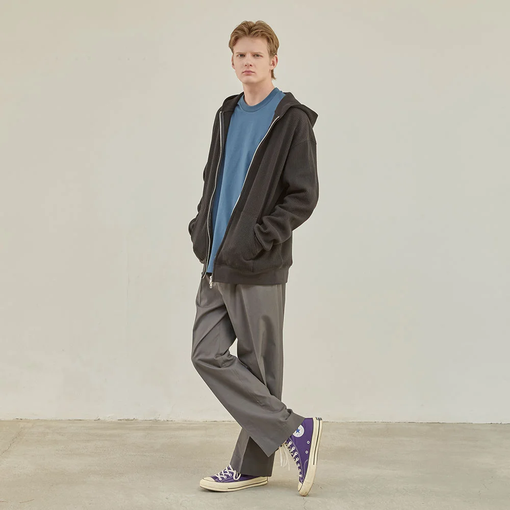 Straight Easy Slacks (Charcoal)