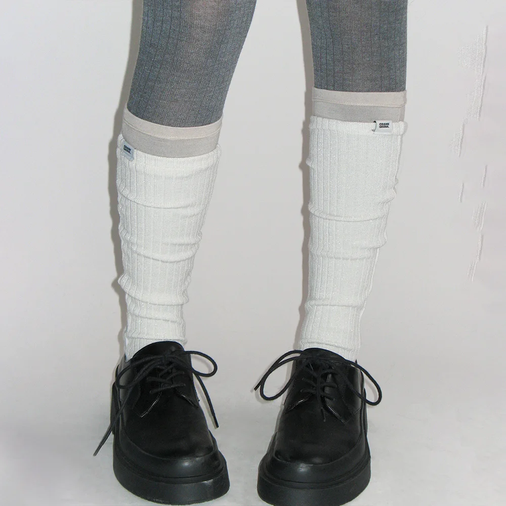 SHEER LAYERED PEARL KNIT LEG WARMERS_IVORY