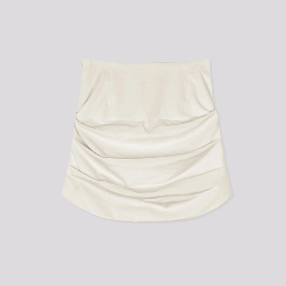 Velvet Draping Skirt Cream