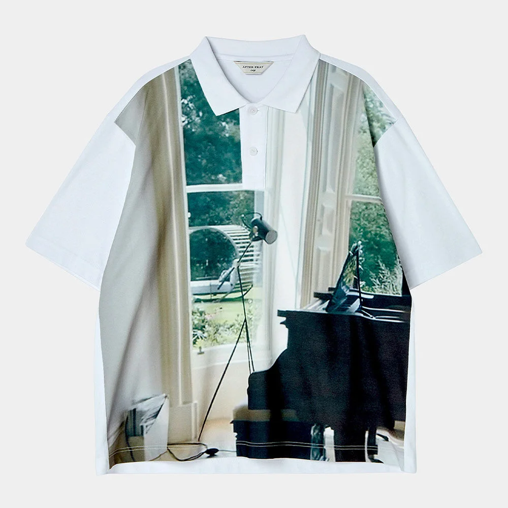 全 印花 Polo 米色