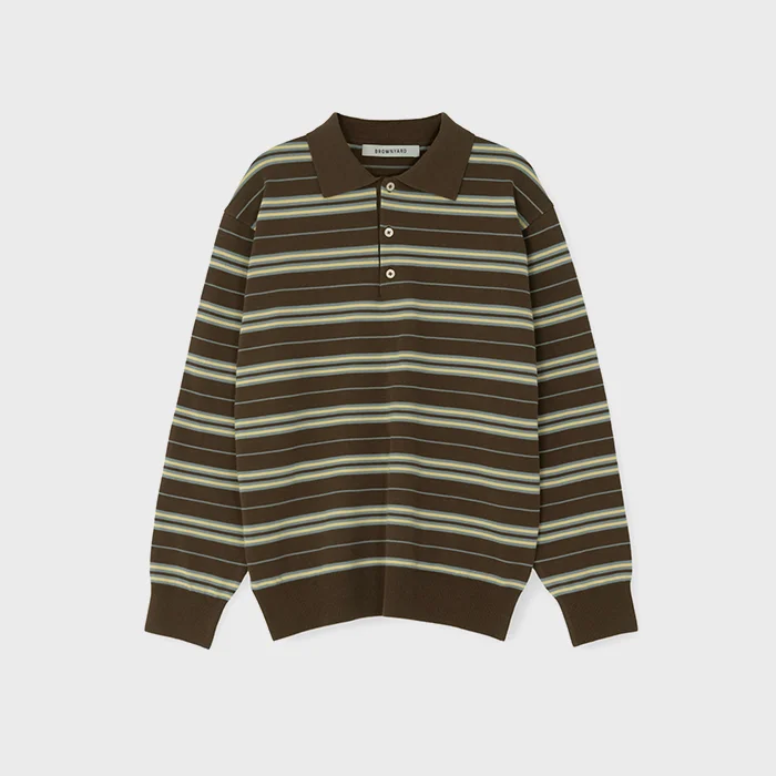 Stripe Knit Pique, Brown