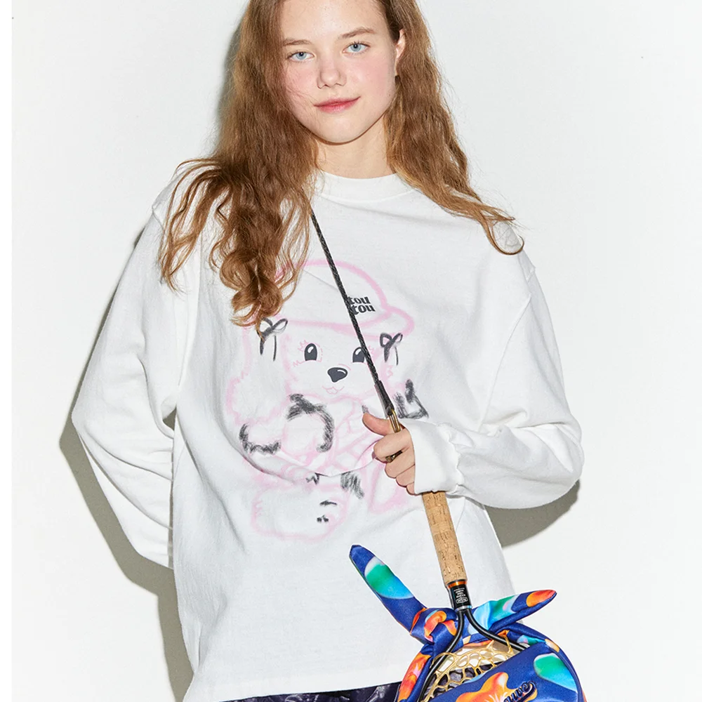 TOUTOU LONG SLEEVE TOP/WHITE