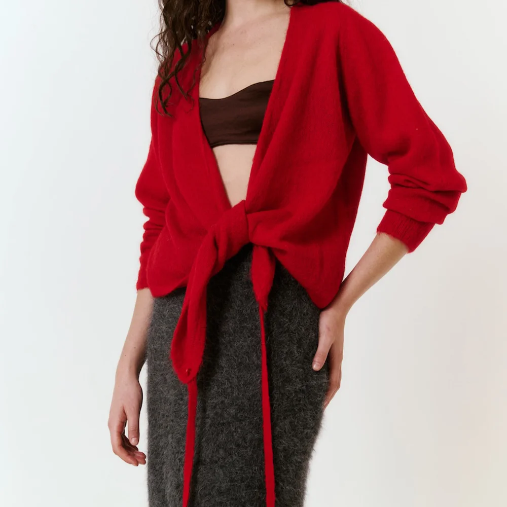 Mago Alpaca Wrap Cardigan (Red)