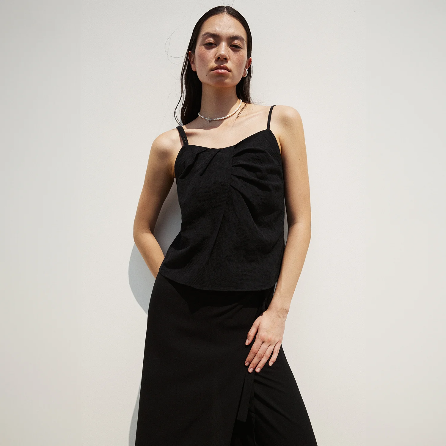LACE EMBROIDERED DOUBLE STRAP TOP