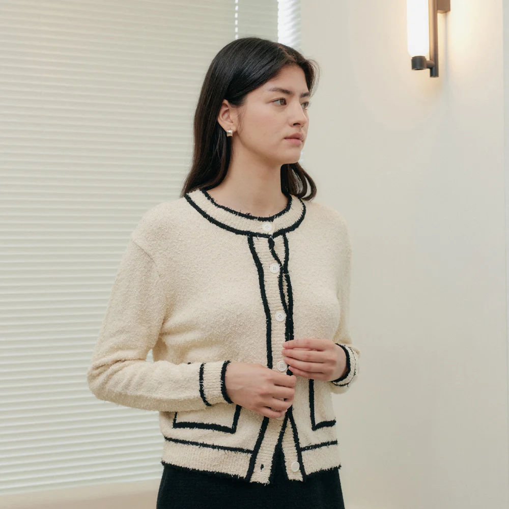 TWEED CARDIGAN_IVORY