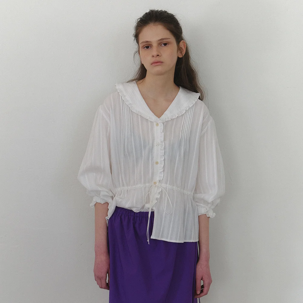 Minette collar blouse_ivory