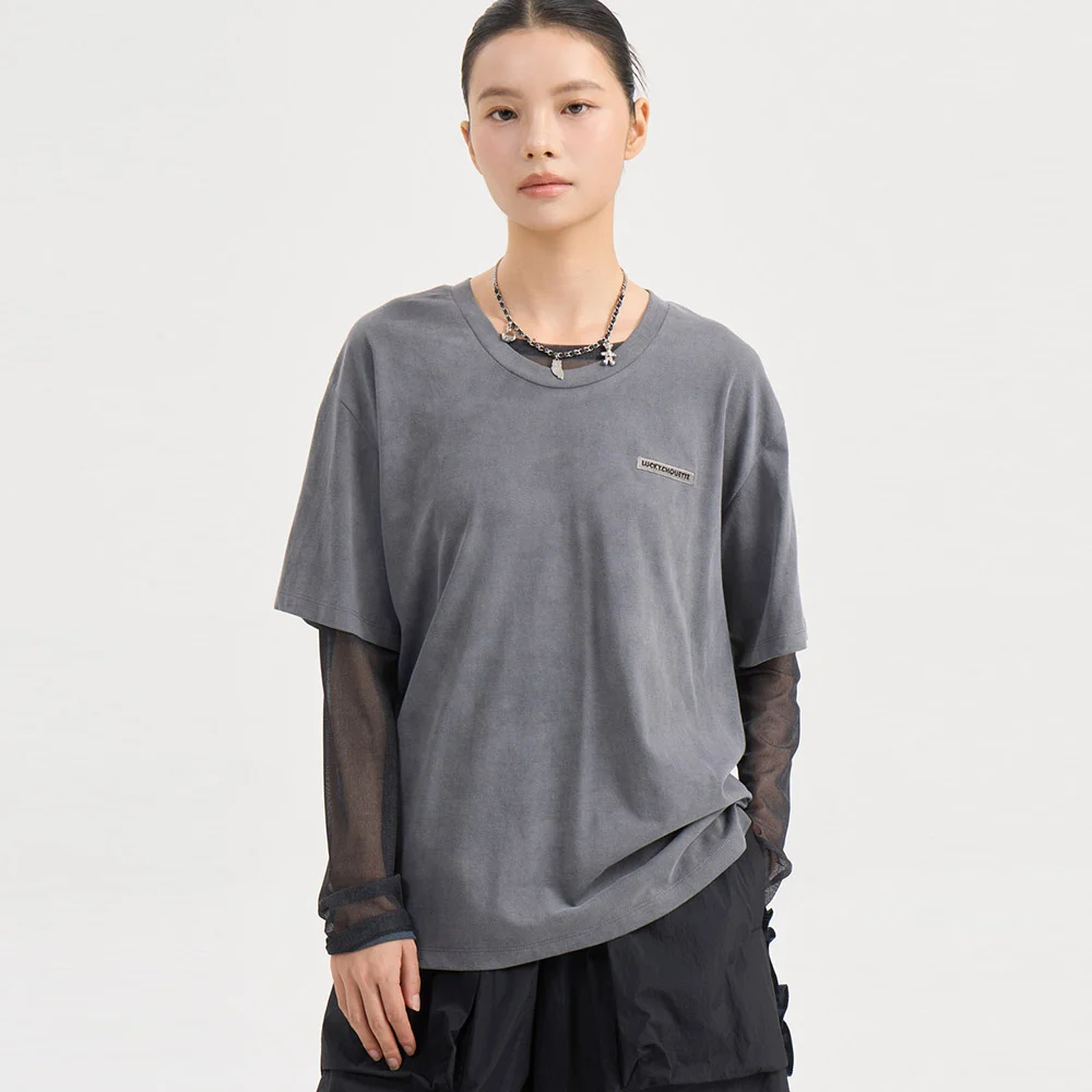 Mesh Long Sleeve T-shirt LFTAW25280GYX