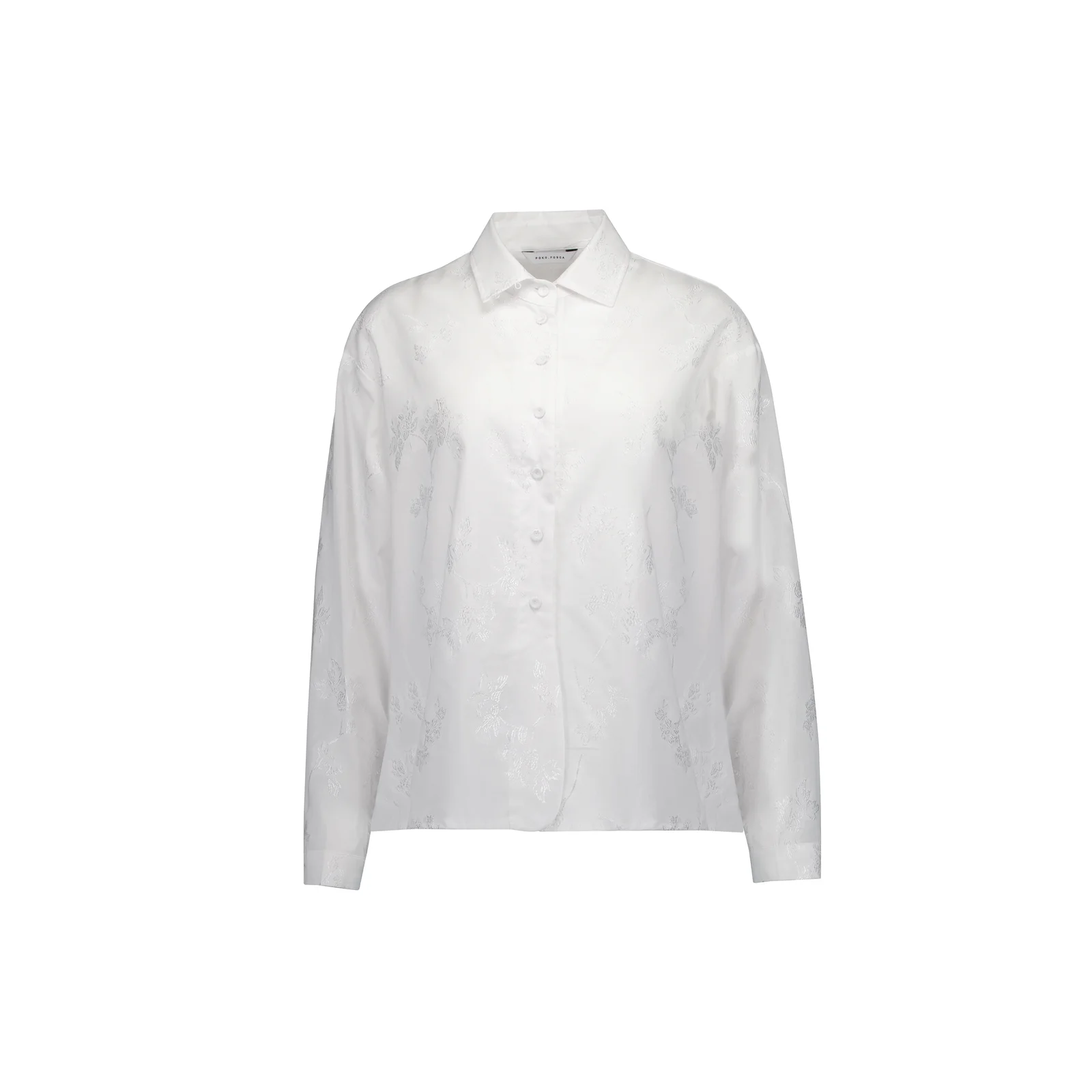 JACQUARD OVAL SNAP SHIRT (WHITE)