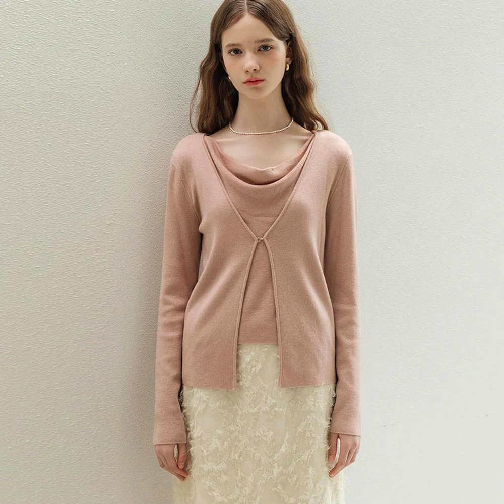 Cowl buckle Pink knit
