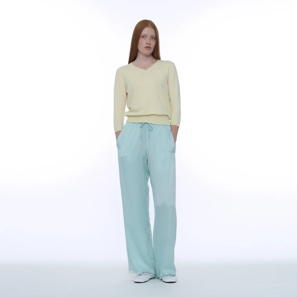 PWC LACE TRIM SATIN PANTS_MINT