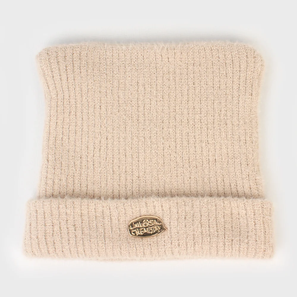 Cat Soft Fur Beige Beanie 貓耳帽