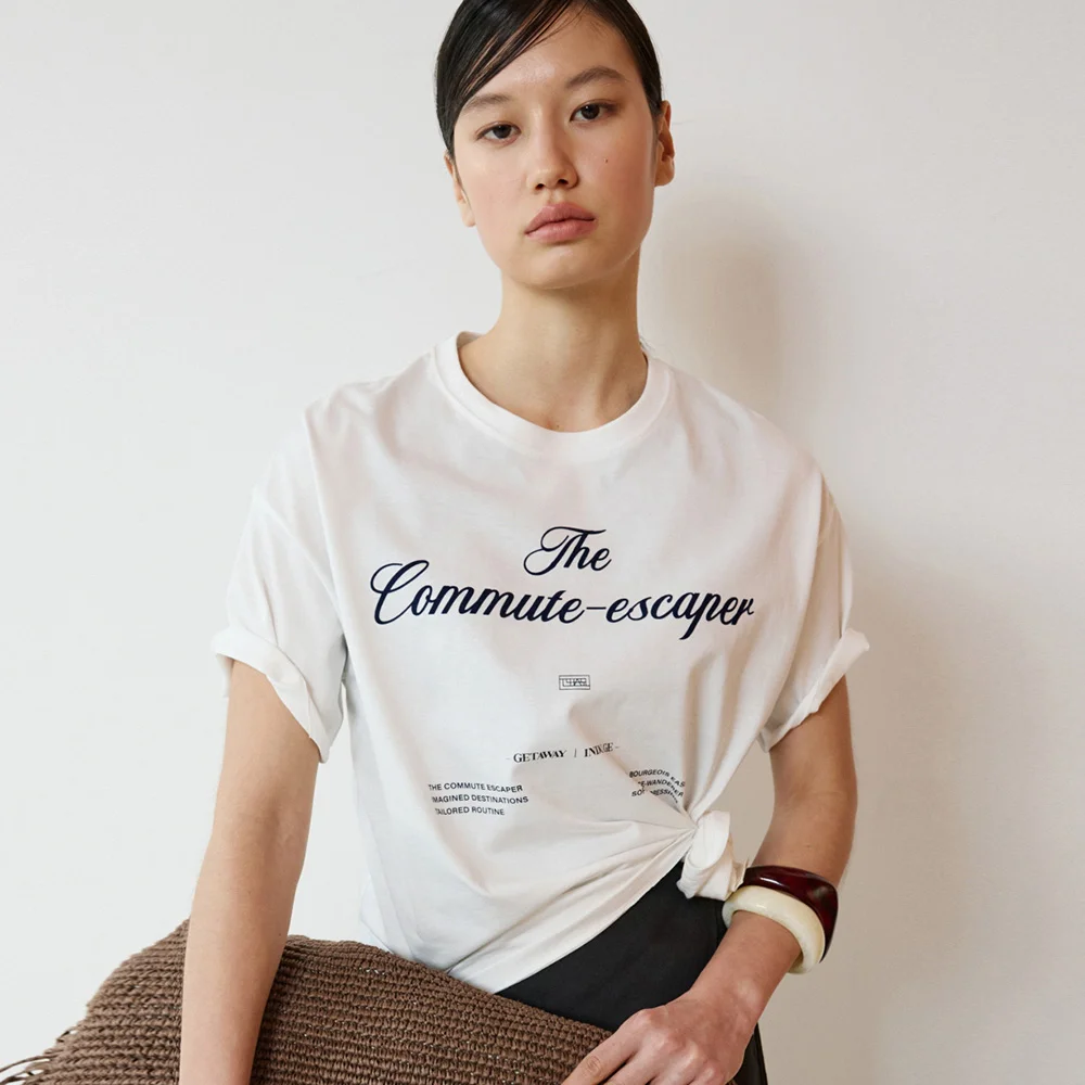 COMMUTE-ESCAPER PRINTED T-SHIRT_WHITE
