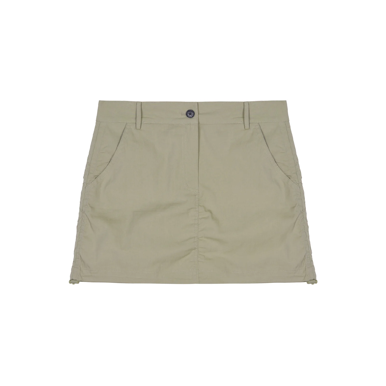 NICOLE SHIRRING MINI SKIRT_BEIGE