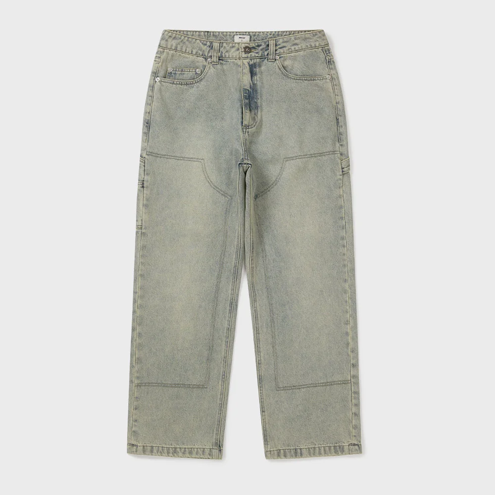 WASHED CARPENTER REGULAR DENIM PANTS (BEIGE)