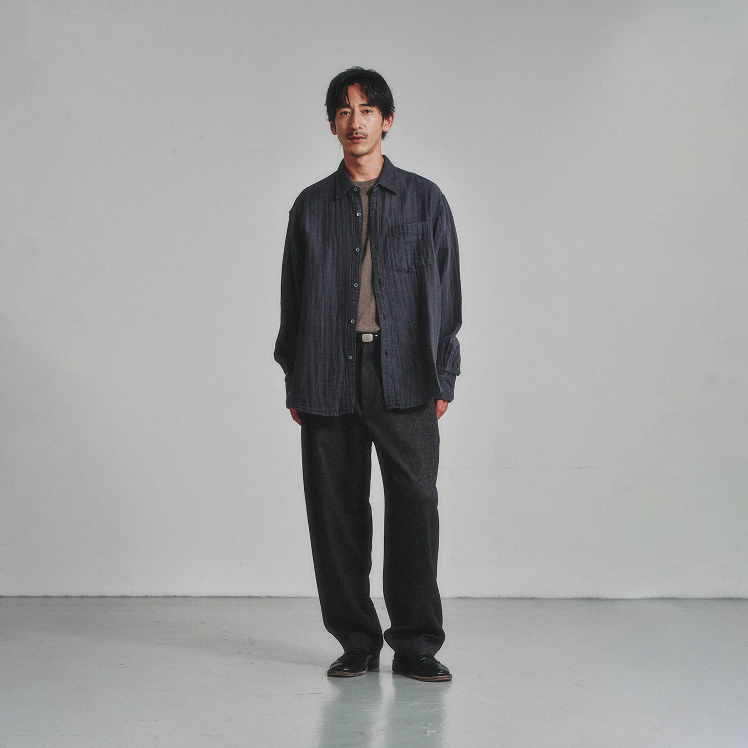Washed Gauze Shirt_Charcoal
