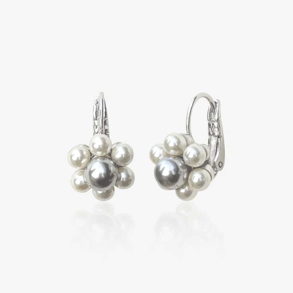 Tin tin sleeper earrings, PEARL