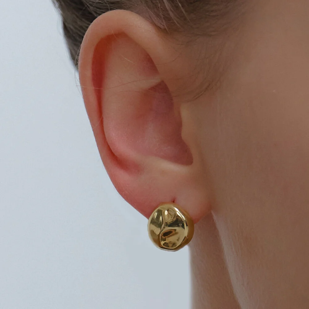hammering circle earring_2color JE069