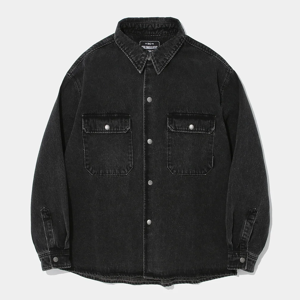 TWO POCKET DENIM SHIRT JACKET_GRAY JEANS