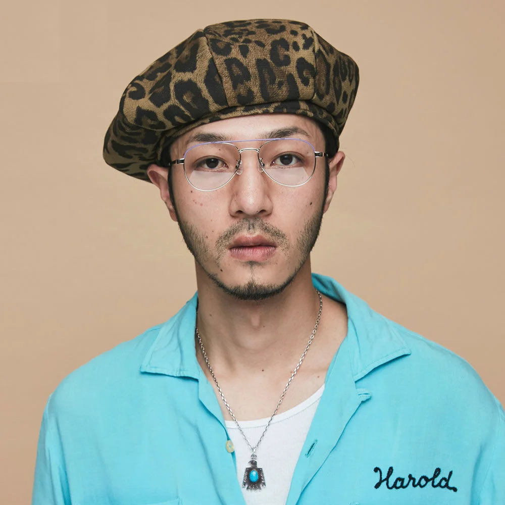 millionairehats- LEOPARD COTTON BERET