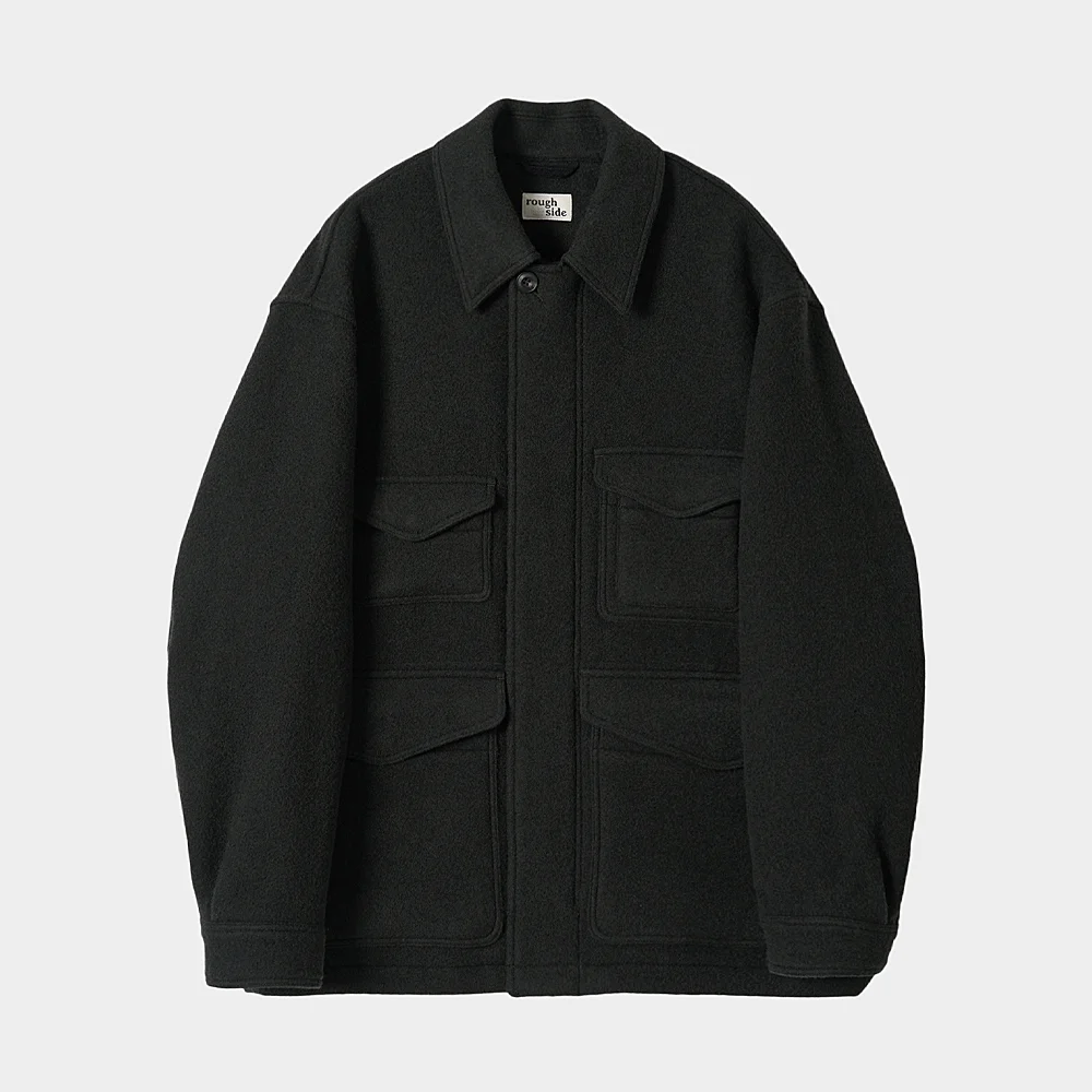 Wool Cruiser Jacket Ash Black