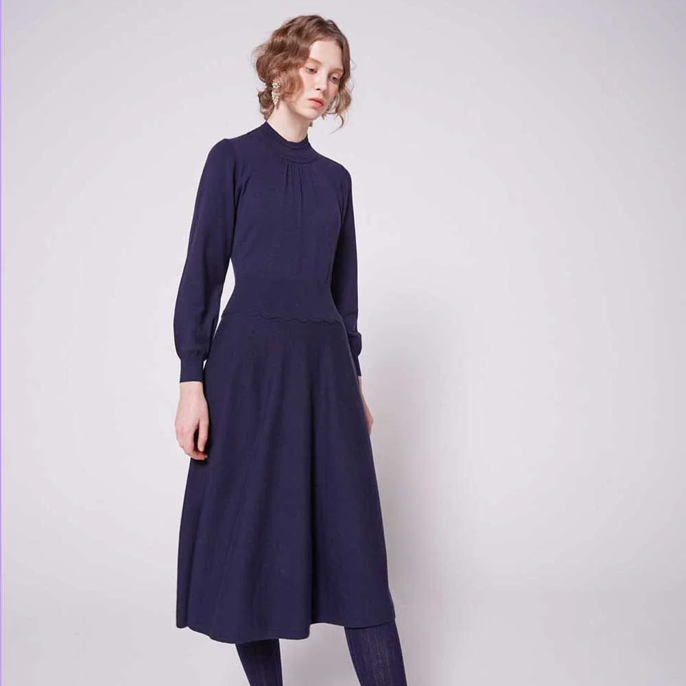 half moon flap knit dress