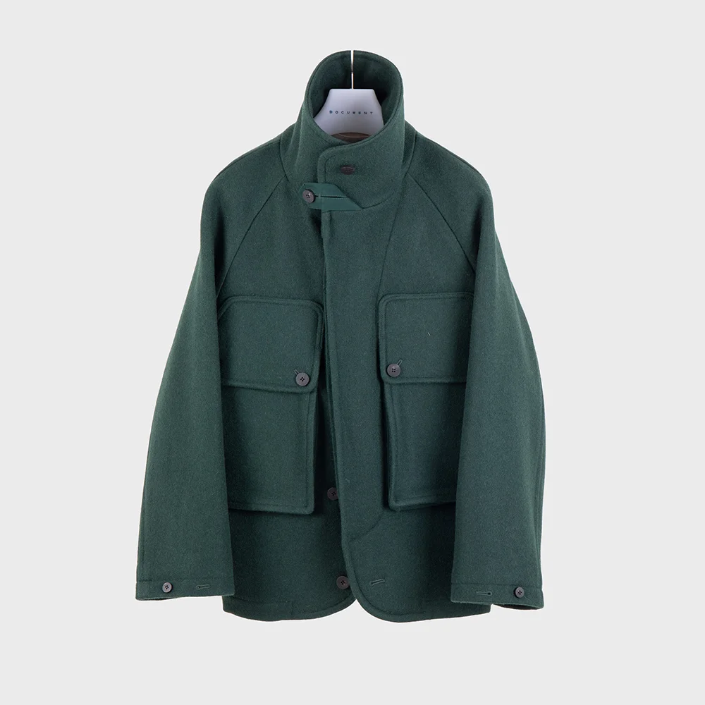 SINGLE BREASTED BIG POCKET JACKET_KHAKI