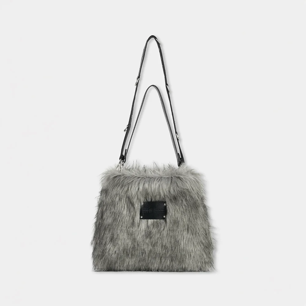 Two Way Crack Strap Fur Bag