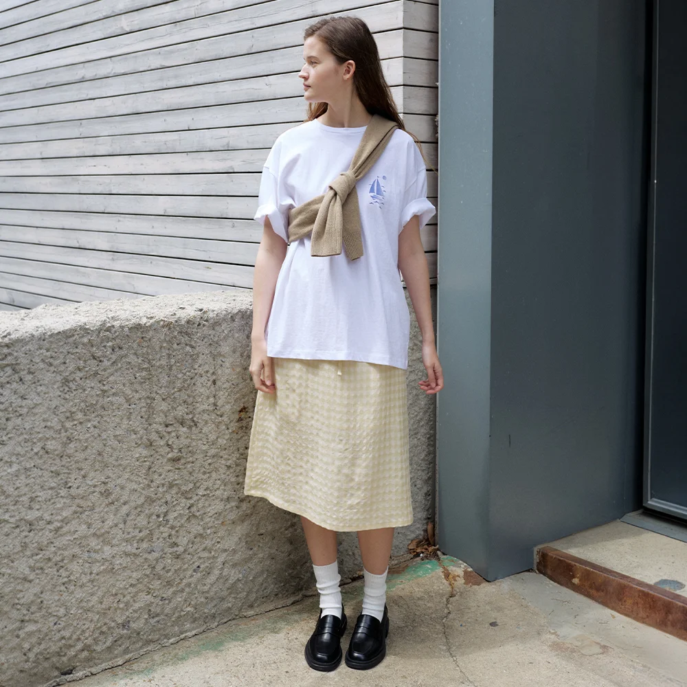 string check skirt - butter