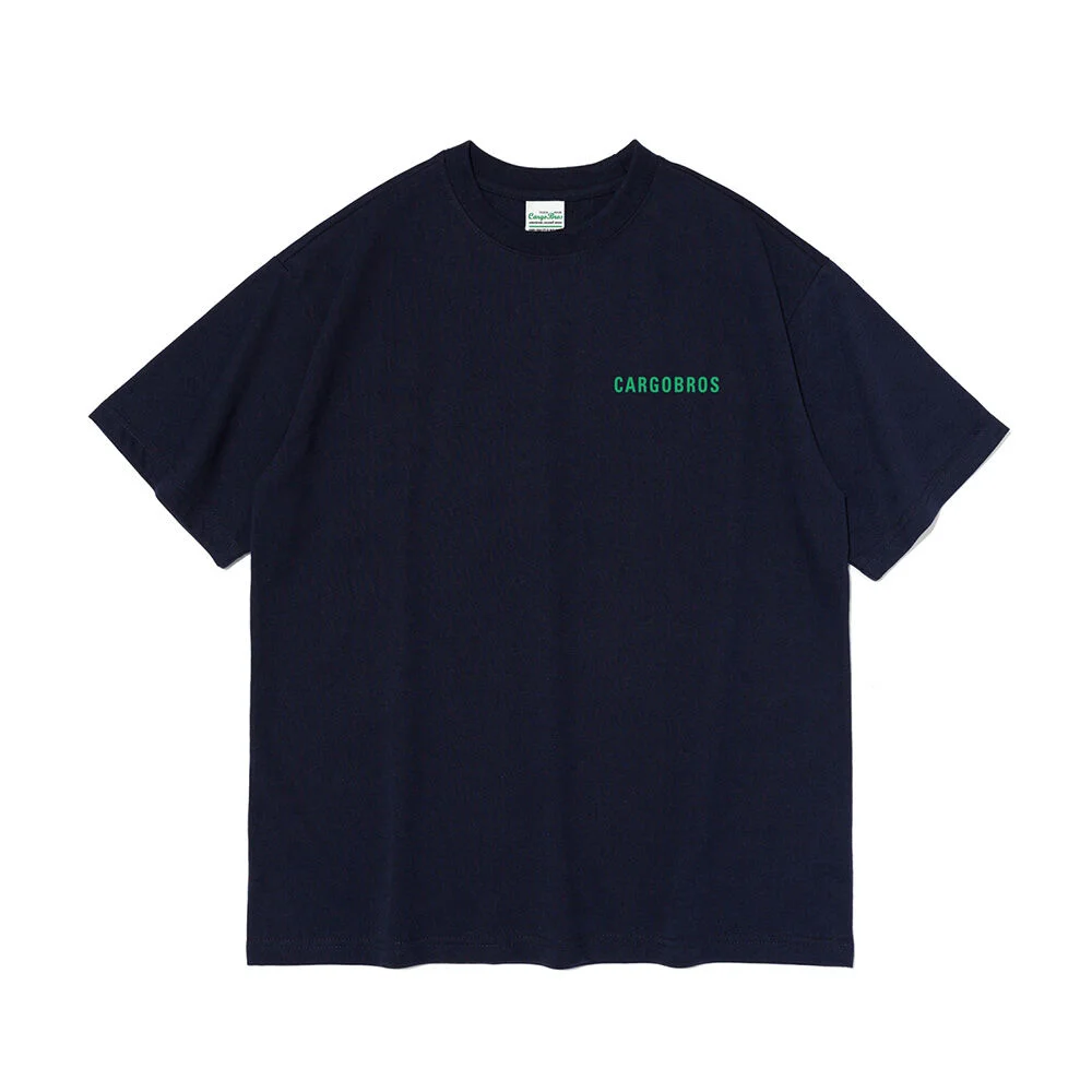 ESSENTIAL LOGO OVER SHORT SLEEVE T-SHIRT (NAVY)